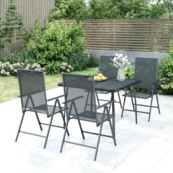 Ensemble de salle à manger de jardin 5 pcs anthracite acier