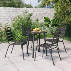 Ensemble de salle à manger de jardin 5 pcs anthracite acier