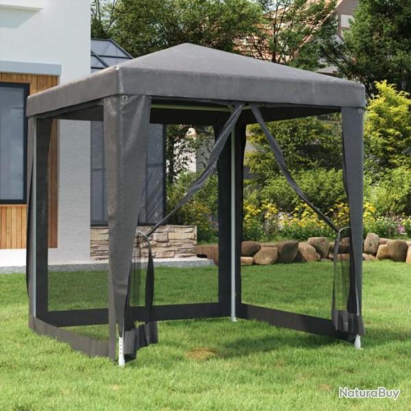 Tente de fte avec 4 parois latrales en maille Anthracite 2x2m