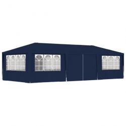 Tente de réception avec parois latérales 4x9 m Bleu 90 g/m²