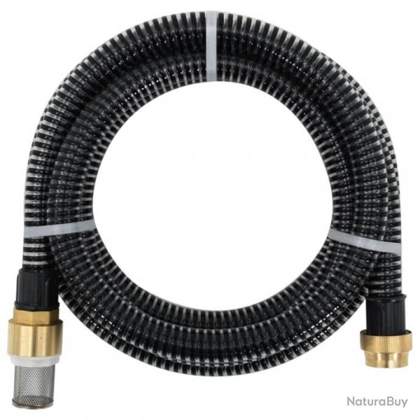 Tuyau d'aspiration avec raccords en laiton 5 m 25 mm Noir