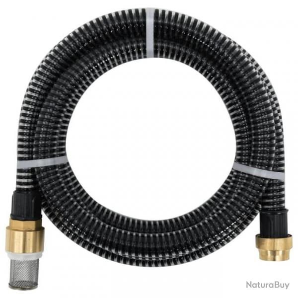 Tuyau d'aspiration avec raccords en laiton 10 m 25 mm Noir