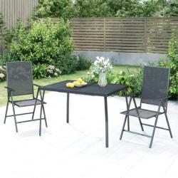 Ensemble de salle à manger de jardin 3 pcs anthracite acier