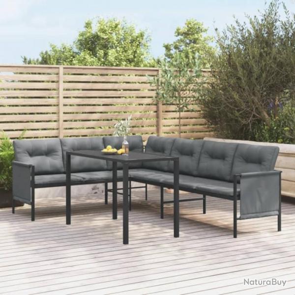 Ensemble de salle  manger de jardin 2 pcs anthracite acier