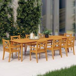 Chaises à dîner d'extérieur 8 pcs Bois d'acacia massif