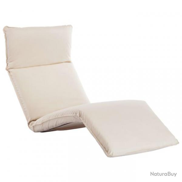 Chaise longue pliable Tissu Oxford Blanc crme