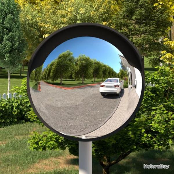Miroir de traffic convexe d'extrieur Noir 45 cm Polycarbonate