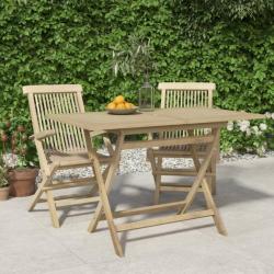 Table de jardin pliante gris 120x70x75 cm bois de teck solide