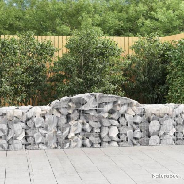 Paniers  gabions arqus 4 pcs 300x50x60/80 cm fer galvanis