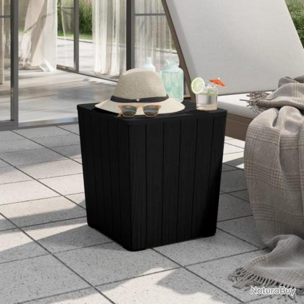 Table de jardin avec couvercle amovible noir polypropylne