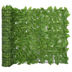 Écran de balcon avec feuilles vert 600x100 cm