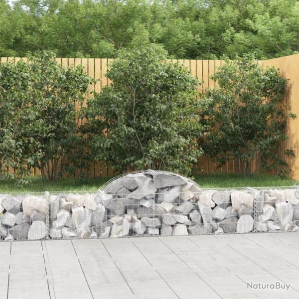 Paniers  gabions arqus 9 pcs 200x30x40/60 cm Fer galvanis