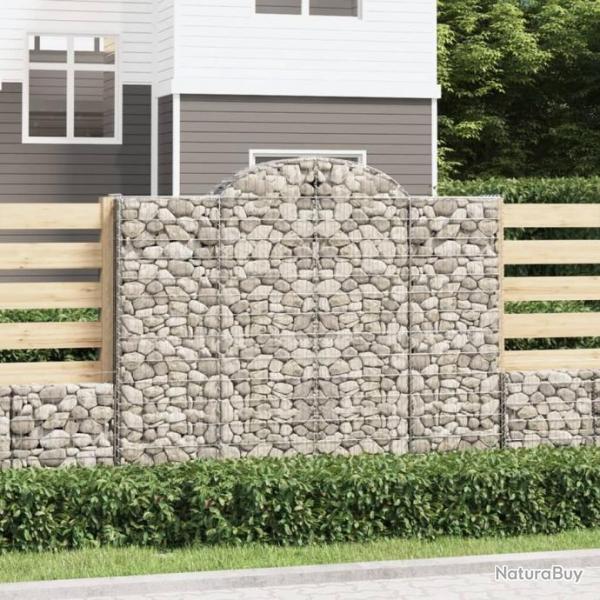 Paniers  gabions arqus 3 pcs 200x30x160/180 cm Fer galvanis