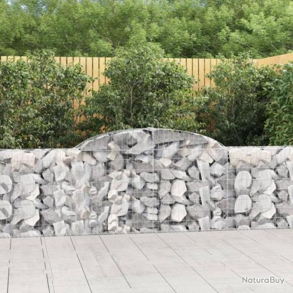 Paniers  gabions arqus 2 pcs 300x30x80/100 cm fer galvanis