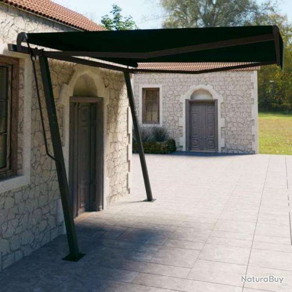 Auvent manuel rtractable avec poteaux 4x3 m Anthracite