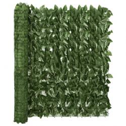Écran de balcon avec feuilles vert foncé 500x100 cm