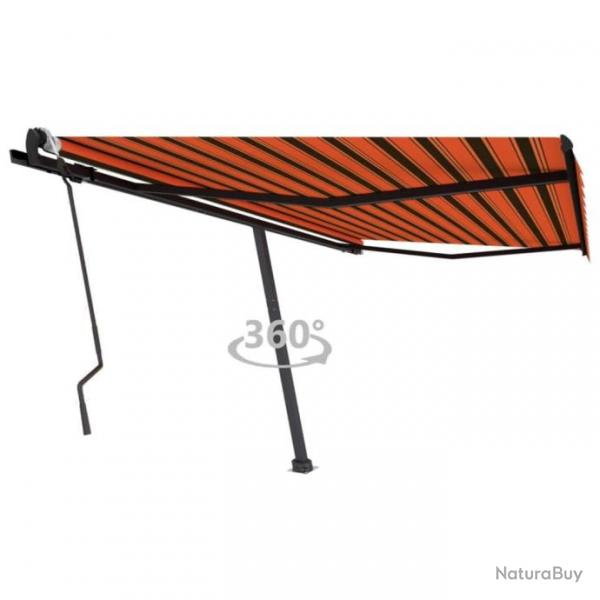 Auvent manuel rtractable sur pied 400x300 cm Orange et marron