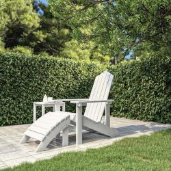 Chaise de jardin Adirondack avec repose-pied PEHD Blanc
