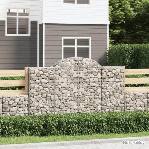 Paniers  gabions arqus 4 pcs 200x50x120/140 cm Fer galvanis