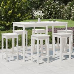 Ensemble de bar de jardin 7 pcs blanc bois de pin massif