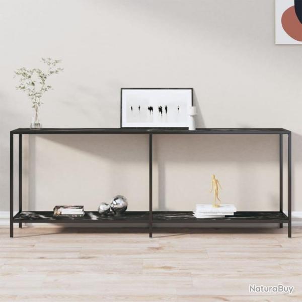 Table console Noir 200x35x75,5 cm Verre tremp