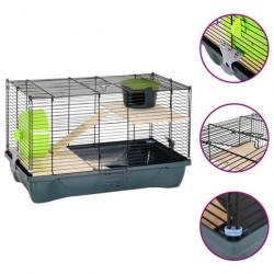 Cage pour hamsters gris 58x32x36 cm polypropylène et métal