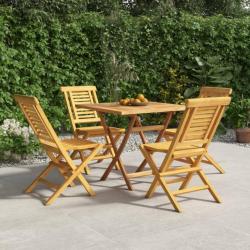 Ensemble à dîner de jardin 5 pcs Bois de teck massif