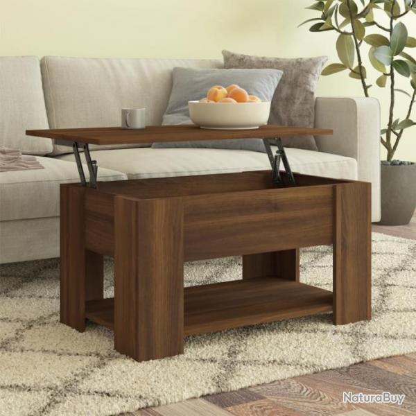 Table basse Chne marron 79x49x41 cm Bois d'ingnierie