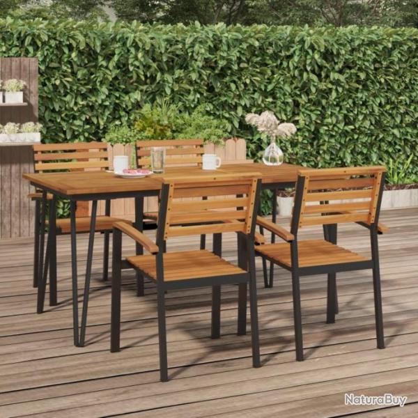 Table de jardin avec pieds pingle  cheveux 160x80x75 acacia