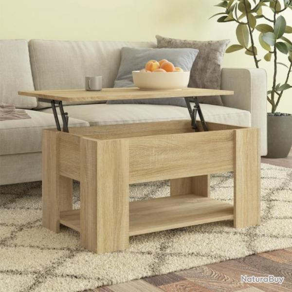 Table basse Chne sonoma 79x49x41 cm Bois d'ingnierie