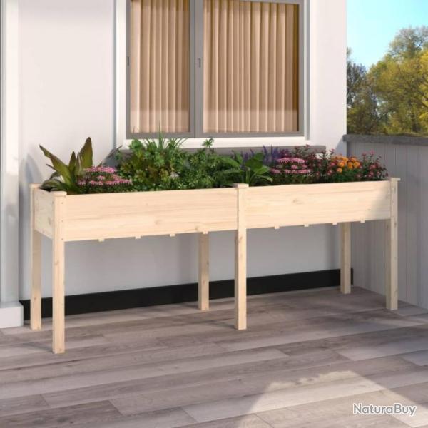 Jardinire avec doublure 203x53x76 cm bois massif de sapin