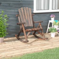 Chaise à bascule de jardin 69x96x101 cm bois massif d'épicéa