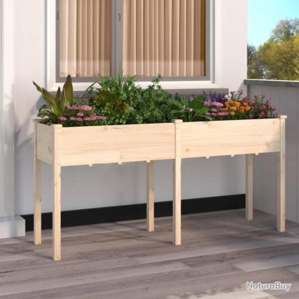 Jardinire avec doublure 161x45x76 cm bois massif de sapin