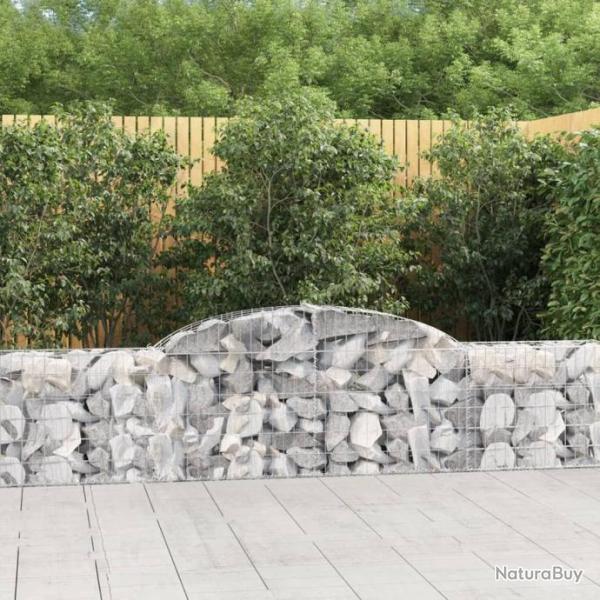 Paniers  gabions arqus 2 pcs 300x30x60/80 cm Fer galvanis