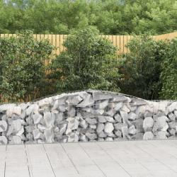 Paniers à gabions arqués 2 pcs 400x50x60/80 cm Fer galvanisé