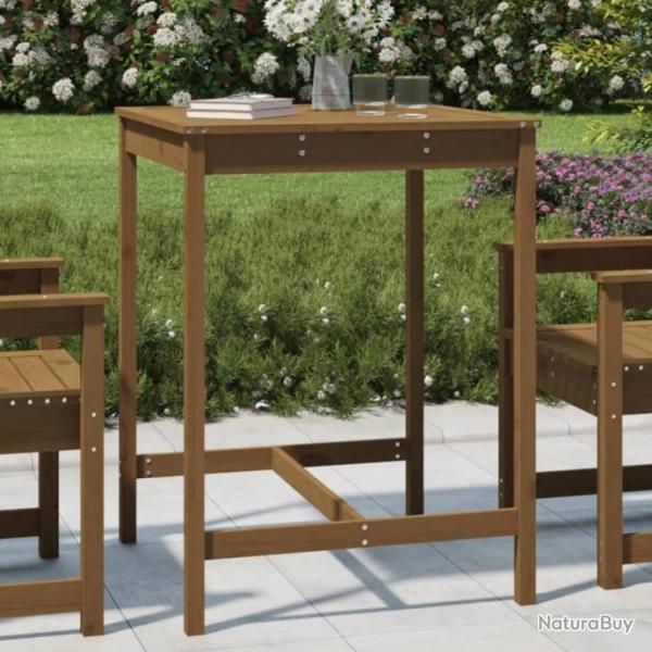 Table de jardin marron miel 82,5x82,5x110 cm bois massif de pin