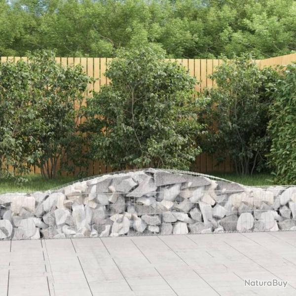 Paniers  gabions arqus 4 pcs 400x30x40/60 cm Fer galvanis