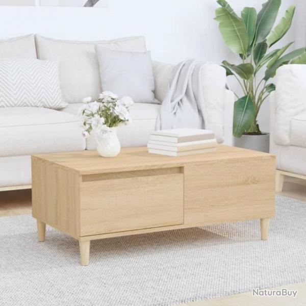 Table basse Chne sonoma 90x50x36,5 cm Bois d'ingnierie