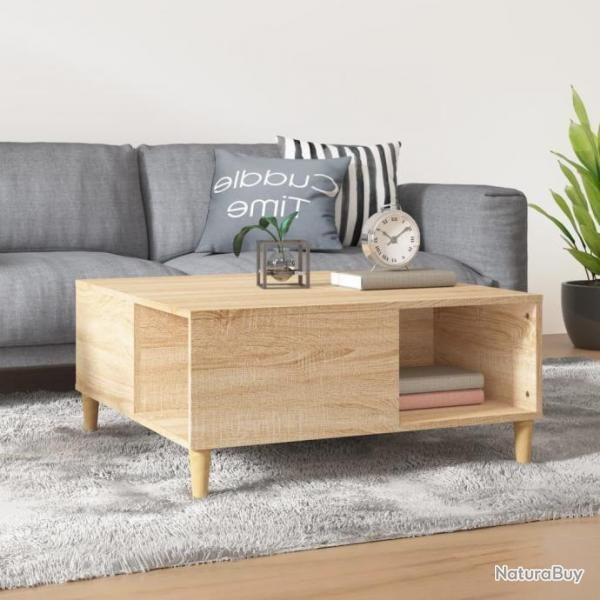 Table basse chne sonoma 80x80x36,5 cm bois d'ingnierie