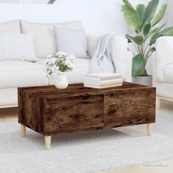 Table basse Chne fum 90x50x36,5 cm Bois d'ingnierie