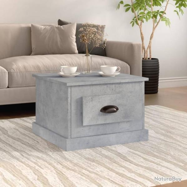 Table basse gris bton 50x50x35 cm bois d'ingnierie