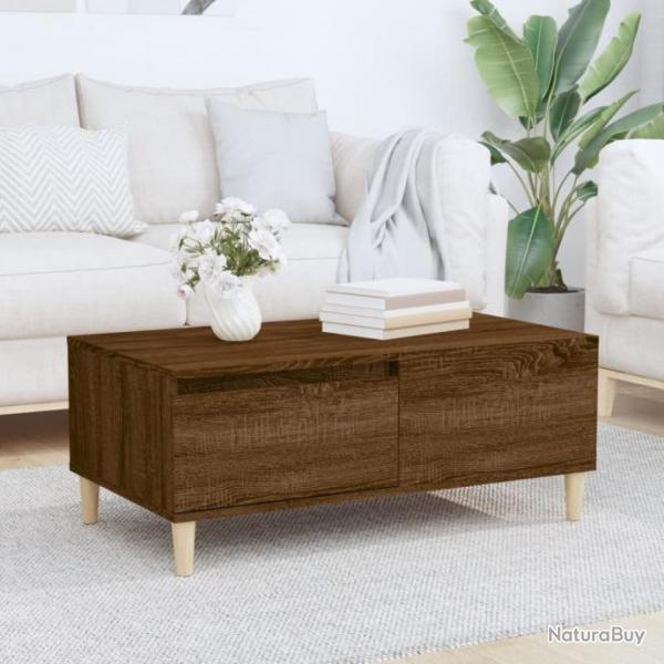 Table basse Chne marron 90x50x36,5 cm Bois d'ingnierie