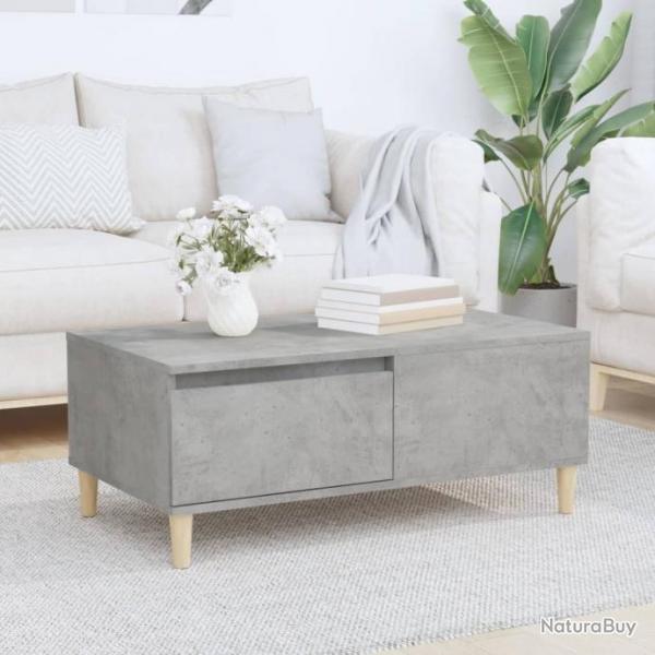 Table basse Gris bton 90x50x36,5 cm Bois d'ingnierie