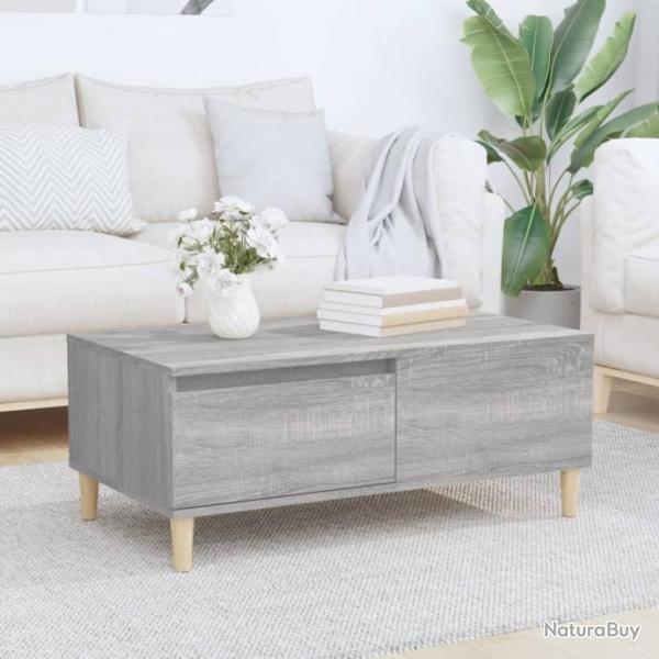 Table basse Sonoma gris 90x50x36,5 cm Bois d'ingnierie