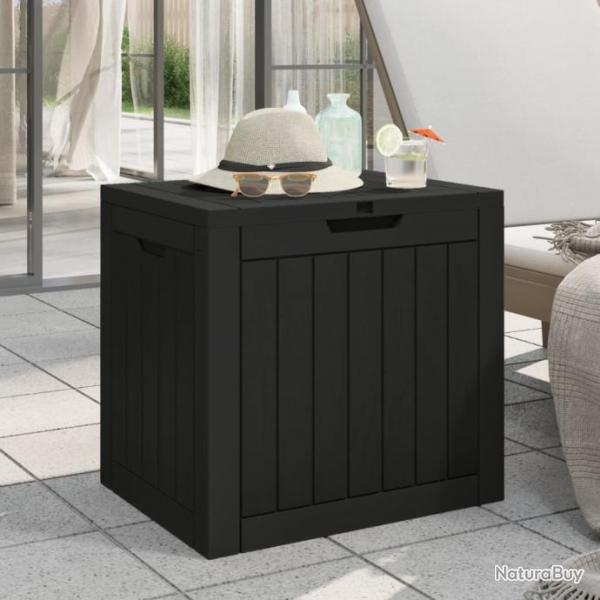 Bote de stockage de jardin noir 55,5x43x53 cm polypropylne