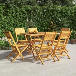 Ensemble à dîner de jardin 7 pcs Bois de teck solide