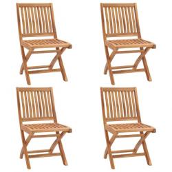 Chaises pliables de jardin 4 pcs Bois de teck solide