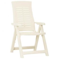 Chaises inclinables de jardin 2 pcs Plastique Blanc