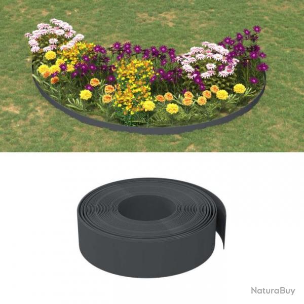 Bordures de jardin 2 pcs gris 10 m 15 cm polythylne