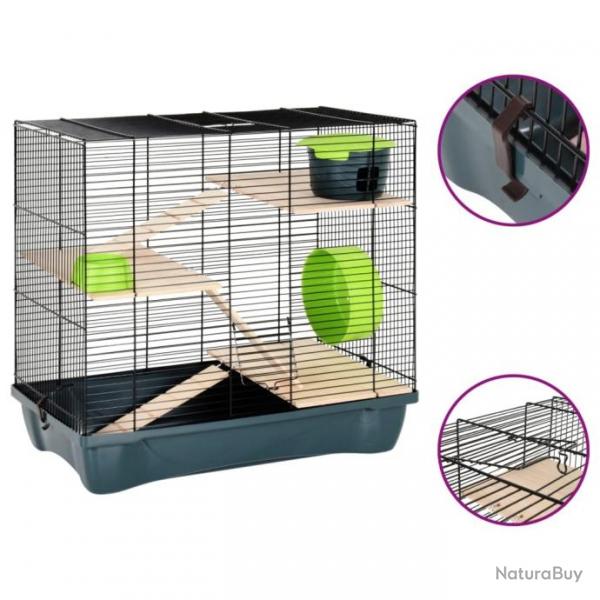 Cage pour hamsters gris 58x32x54 cm polypropylne et mtal